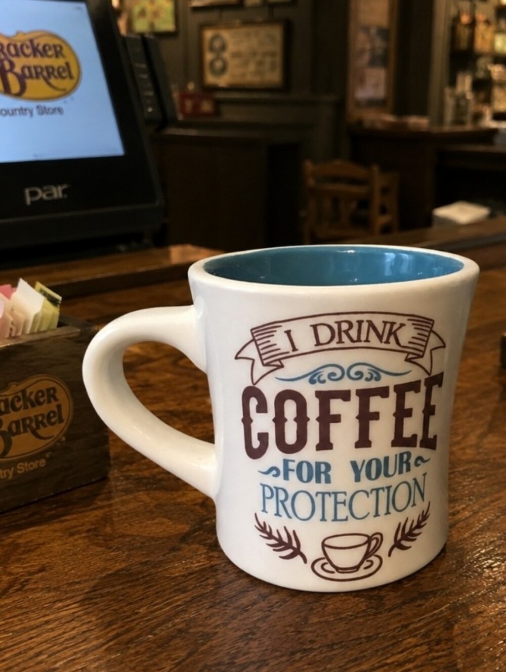 Heavy Weight Cracker Barrel Restaurant Heavy Coffee Mug For Your Protection EUC